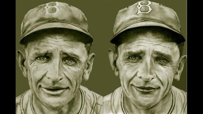 Two Caseys: “Casey Stengel was very famous. He started in baseball at the early part of the century. He started off as a player but most noteworthy as a manager. His last managerial job was for the New York Mets. I sold one of these so I made another one. In this photo, they are side by side. You can’t reproduce the same piece of art so there are subtle differences.”