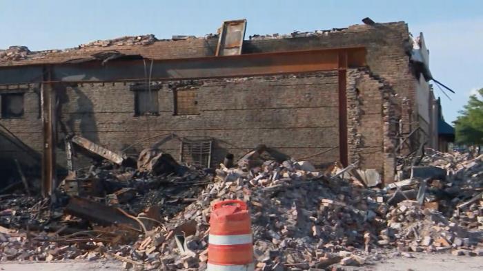 Damage in Kenosha, Wisconsin, on Aug. 27, 2020. (WTTW News)