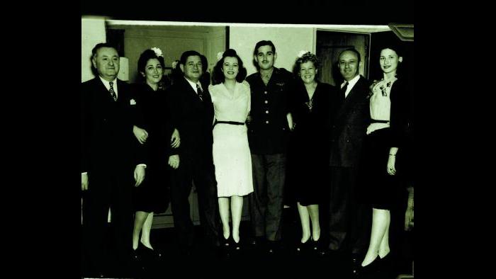 Wedding party with Norman Lear in uniform (Courtesy of Norman Lear)