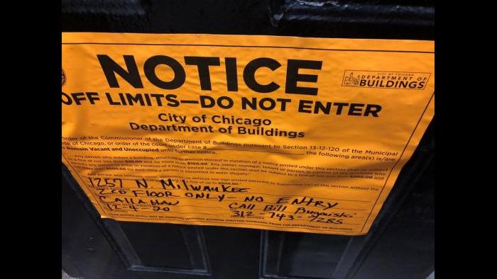 A large party billed as “Wicker Loft,” was shut down early Saturday, Dec. 5, 2020, city officials said. (Courtesy City of Chicago)