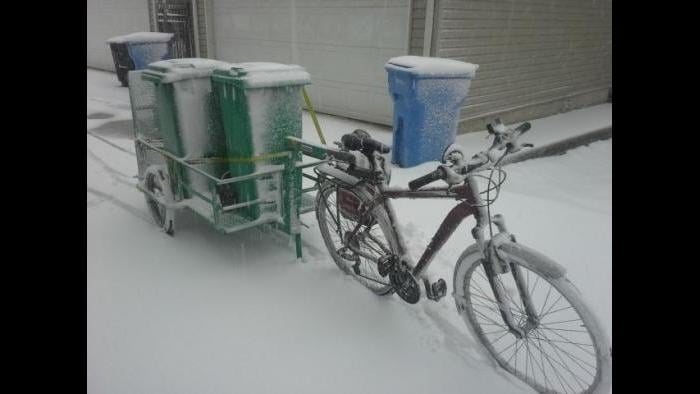 Composting in the snow. (Courtesy Jonathan Scheffel)
