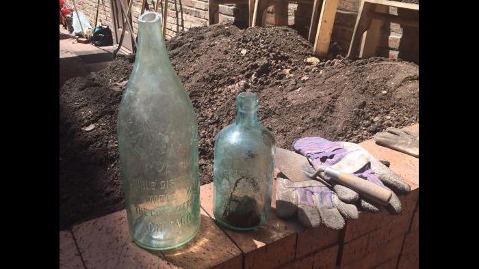 Items recovered during an archaeology dig at the Charnley-Persky House. (Photo by Eddie Arruza)