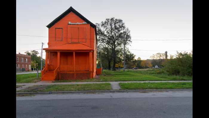 Amanda Williams, “Flamin’ Red Hots,” from “Color(ed) Theory Suite.” (Courtesy of the artist and McCormick Gallery)