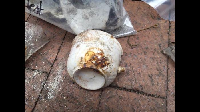 Items recovered during an archaeology dig at the Charnley-Persky House. (Photo by Eddie Arruza)