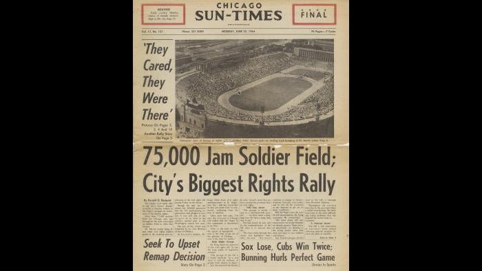 Chicago Sun-Times article, 1964 (Courtesy Chicago History Museum)