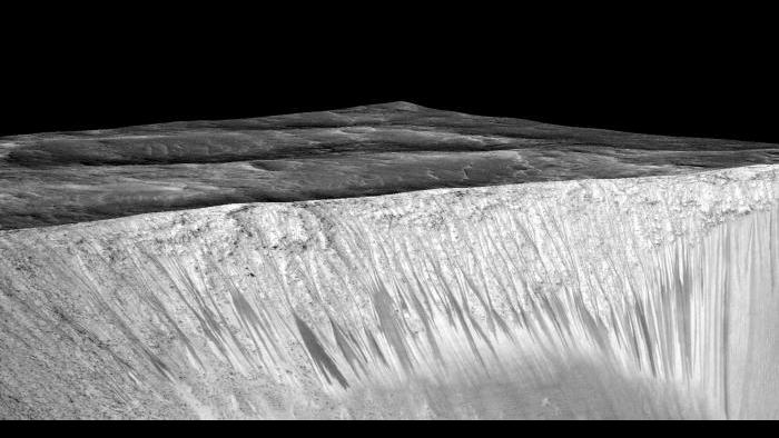 RSL at Garni Crater. Photo by NASA/JPL-Caltech/University of Arizona