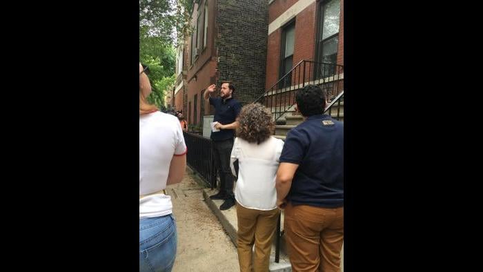 Will Quam leads a walking tour. (Courtesy Will Quam)