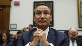 In this May 2, 2017 file photo, United Airlines CEO Oscar Munoz prepares to testify on Capitol Hill in Washington, before a House Transportation Committee oversight hearing. (Pablo Martinez Monsivais / AP File Photo) In this May 2, 2017 file photo, United Airlines CEO Oscar Munoz prepares to testify on Capitol Hill in Washington, before a House Transportation Committee oversight hearing. (Pablo Martinez Monsivais / AP File Photo)