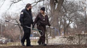 A Chicago Animal Care and Control inspector, right, and a warden from Cook County Animal Control fan out around the Peggy Notebaert Nature Museum in Lincoln Park to look for a possible coyote den, Thursday morning, Jan. 9, 2020. (Ashlee Rezin Garcia / Chicago Sun-Times via AP) A Chicago Animal Care and Control inspector, right, and a warden from Cook County Animal Control fan out around the Peggy Notebaert Nature Museum in Lincoln Park to look for a possible coyote den, Thursday morning, Jan. 9, 2020. (Ashlee Rezin Garcia / Chicago Sun-Times via AP)