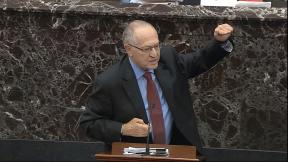 In this image from video, Alan Dershowitz, an attorney for President Donald Trump, answers a question during the impeachment trial against Trump in the Senate at the U.S. Capitol in Washington, Wednesday, Jan. 29, 2020. (Senate Television via AP) In this image from video, Alan Dershowitz, an attorney for President Donald Trump, answers a question during the impeachment trial against Trump in the Senate at the U.S. Capitol in Washington, Wednesday, Jan. 29, 2020. (Senate Television via AP)