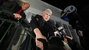 Former Illinois Gov. Rod Blagojevich shakes hands with a supporter as he arrives home in Chicago on Wednesday, Feb. 19, 2020, after his release from Colorado prison late Tuesday. (AP Photo / Paul Beaty) Former Illinois Gov. Rod Blagojevich shakes hands with a supporter as he arrives home in Chicago on Wednesday, Feb. 19, 2020, after his release from Colorado prison late Tuesday. (AP Photo / Paul Beaty)