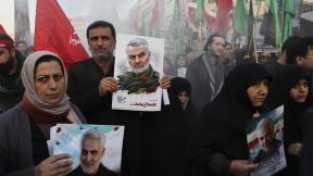 Mourners holding posters of Iranian Gen. Qassem Soleimani attend a funeral ceremony for him and his comrades, who were killed in Iraq in a U.S. drone strike on Friday, at the Enqelab-e-Eslami (Islamic Revolution) Square in Tehran, Iran, Monday, Jan. 6, 2020. (AP Photo / Ebrahim Noroozi) Mourners holding posters of Iranian Gen. Qassem Soleimani attend a funeral ceremony for him and his comrades, who were killed in Iraq in a U.S. drone strike on Friday, at the Enqelab-e-Eslami (Islamic Revolution) Square in Tehran, Iran, Monday, Jan. 6, 2020. (AP Photo / Ebrahim Noroozi)