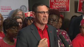 CTU President Jesse Sharkey speaks during a rally Wednesday. CTU President Jesse Sharkey speaks during a rally Wednesday.