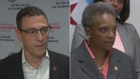 Chicago Teachers Union President Jesse Sharkey, left, and Chicago Mayor Lori Lightfoot speak about teacher contract negotiations on Monday, Aug. 26, 2019. Chicago Teachers Union President Jesse Sharkey, left, and Chicago Mayor Lori Lightfoot speak about teacher contract negotiations on Monday, Aug. 26, 2019.