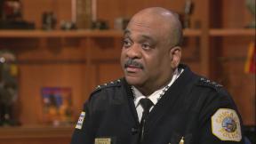 Chicago Police Superintendent Eddie Johnson appears on “Chicago Tonight” on Nov. 14, 2019. (WTTW News) Chicago Police Superintendent Eddie Johnson appears on “Chicago Tonight” on Nov. 14, 2019. (WTTW News)