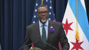 Mayor Brandon Johnson speaks at a news conference Wednesday, March 20, 2024. (WTTW News)