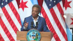 Chicago Mayor Lori Lightfoot delivers her first “State of the City” address on Thursday, Aug. 29, 2019. (WTTW News) Chicago Mayor Lori Lightfoot delivers her first “State of the City” address on Thursday, Aug. 29, 2019. (WTTW News)