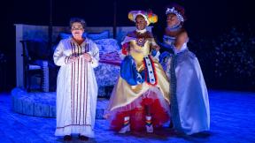 From left, Cindy Gold, Celeste M. Cooper and Sydney Charles in Steppenwolf Theatre’s “The Most Spectacularly Lamentable Trial of Miz Martha Washington” by James Ijames. (Credit: Michael Brosilow) From left, Cindy Gold, Celeste M. Cooper and Sydney Charles in Steppenwolf Theatre’s “The Most Spectacularly Lamentable Trial of Miz Martha Washington” by James Ijames. (Credit: Michael Brosilow)