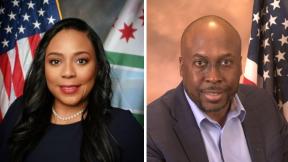 Cook County Commissioner Monica Gordon (left) will run in the November general election to replace Cook County Clerk Karen Yarbrough. Chief Deputy Clerk Cedric Giles (right) will server as interim clerk through the end of December. (Provided)