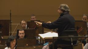 Maestro Riccardo Muti rehearses with the Chicago Symphony Orchestra on Sept. 21, 2022. (WTTW News) Maestro Riccardo Muti rehearses with the Chicago Symphony Orchestra on Sept. 21, 2022. (WTTW News)