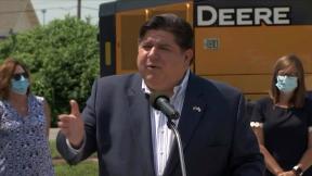 Gov. J.B. Pritzker speaks at a press conference Tuesday, July 21, 2020 in Collinsville, Illinois. (WTTW News) Gov. J.B. Pritzker speaks at a press conference Tuesday, July 21, 2020 in Collinsville, Illinois. (WTTW News)