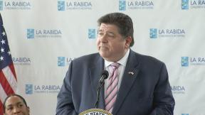 Gov. J.B. Pritzker is pictured during a March 18, 2024, press conference. (WTTW News)