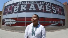 Lemiley Lane, a Bountiful junior who grew up in the Navajo Nation in Arizona, poses for a photograph at Bountiful High School, July 21, 2020, in Bountiful, Utah. (AP Photo/Rick Bowmer) Lemiley Lane, a Bountiful junior who grew up in the Navajo Nation in Arizona, poses for a photograph at Bountiful High School, July 21, 2020, in Bountiful, Utah. (AP Photo/Rick Bowmer)