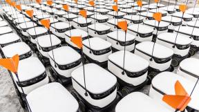 Delivery robots. (Courtesy of Starship) Delivery robots. (Courtesy of Starship)