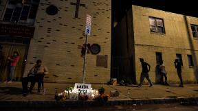 A makeshift memorial is set up, Wednesday, Sept. 2, 2020, in Rochester, N.Y., near the site where Daniel Prude was restrained by police officers. (AP Photo / Adrian Kraus) A makeshift memorial is set up, Wednesday, Sept. 2, 2020, in Rochester, N.Y., near the site where Daniel Prude was restrained by police officers. (AP Photo / Adrian Kraus)
