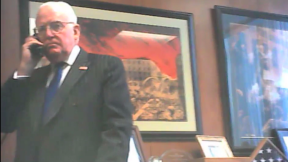 A still photo from video secretly recorded by Ald. Danny Solis shows Ald. Ed Burke speaking on the phone in his office on Sept. 26, 2016. (U.S. Attorney’s Office) A still photo from video secretly recorded by Ald. Danny Solis shows Ald. Ed Burke speaking on the phone in his office on Sept. 26, 2016. (U.S. Attorney’s Office)