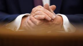 In this Sept. 11, 2020, file photo President Donald Trump clasps his hands as he speaks in the Oval Office of the White House in Washington. (AP Photo / Andrew Harnik, File) In this Sept. 11, 2020, file photo President Donald Trump clasps his hands as he speaks in the Oval Office of the White House in Washington. (AP Photo / Andrew Harnik, File)