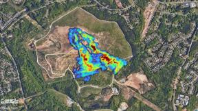 Methane plumes observed by Carbon Mapper during aerial surveys at a landfill in Georgia. (Carbon Mapper via CNN Newsource)
